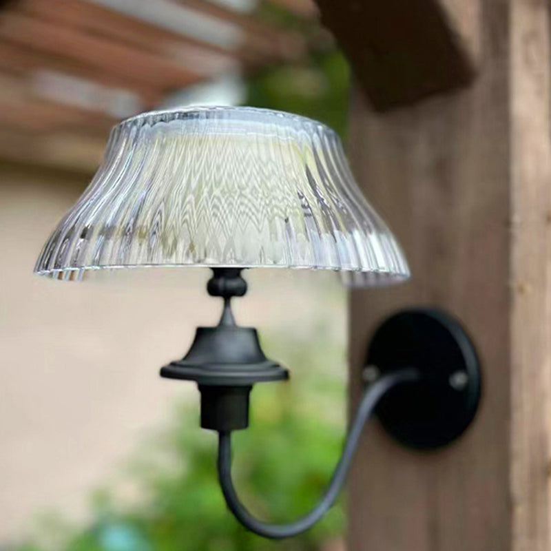 Modern minimalist runde halbe Ball gebogene Stangen Eisen ABS LED Außenwandleuchte für Garten | Brehn