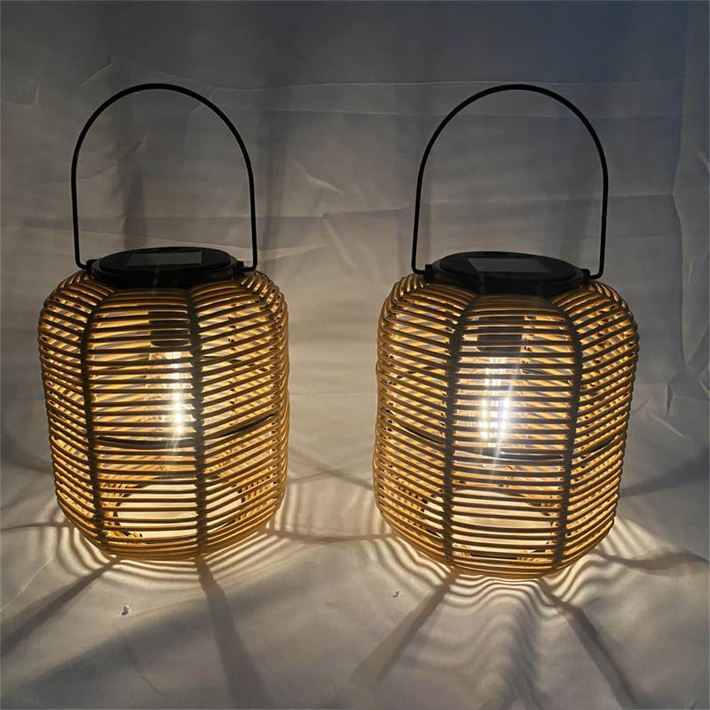 Moderne Art Deco Solar Wasserdichte Zylindernlaterne Hohlraum Kunststoff Eisen LED Außenlicht für Garten | Brehn