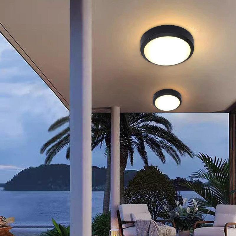 Modern Minimalist Wasserdicht Rund Aluminium Acryl LED Außen Deckenleuchte Für Garten | Brehn