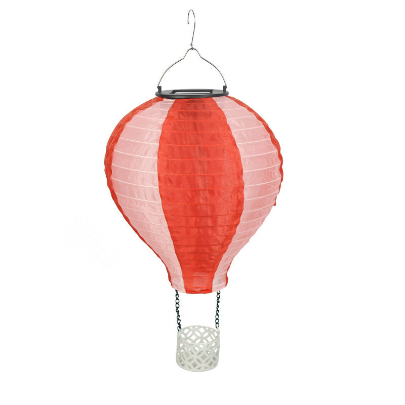 Brehn | Zeitgenössischer kreativer Solar-Heißluftballon-Stoffschirm LED Außenpendelleuchte für Terrasse draußen