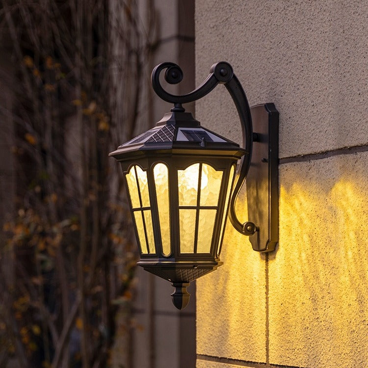 Traditionelle europäische Laterne Wasserdicht Aluminium Glas 1-Licht Wand sconce Lampe Für Außen patio | Brehn