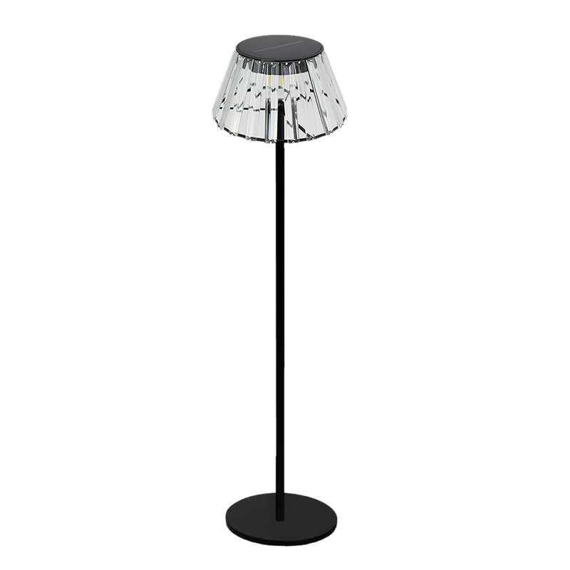 Zeitgenössische industrielle wasserdichte Solar-USB-Eisen-Glas-Außen-LED-Stehlampe für den Garten | Brehn