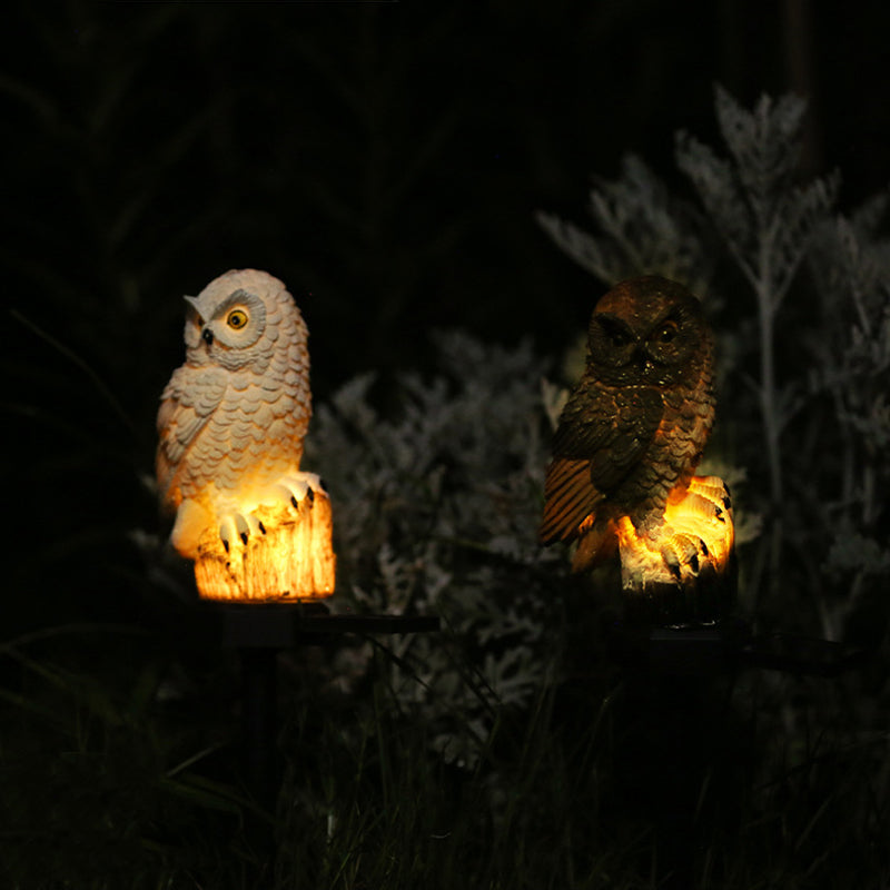 Moderne Art Deco Wasserdicht Solar Harz PP Eule LED Landschaft Beleuchtung Außenlicht Für Außenpatio | Brehn