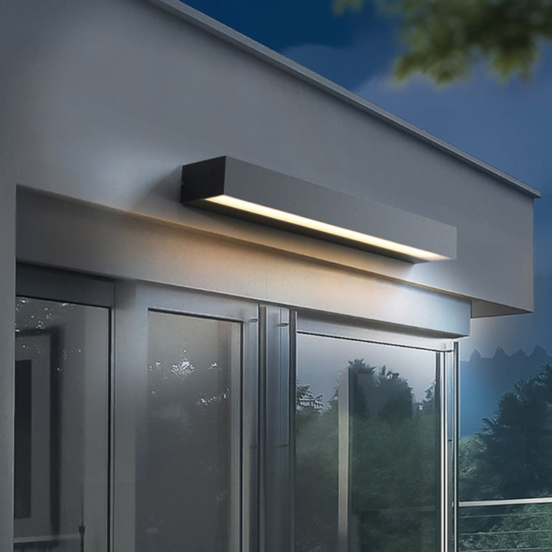 Moderner minimalistischer rechteckiger Balken wasserdichtes Aluminium LED Wandleuchte Lampe für Garten | Brehn