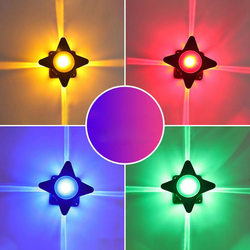 Zeitgenössische Kreative Wasserdichte Aluminium Acryl PC Kreuz Stern LED Wandleuchte Lampe Für Außenpatio | Brehn