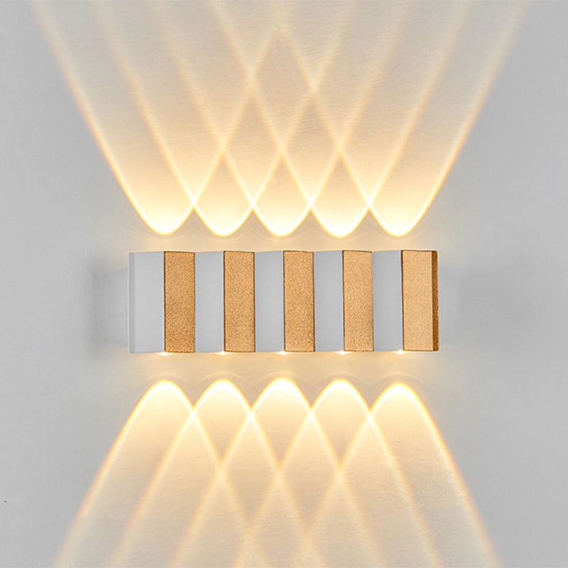 Moderne Einfachheit Wasserdichte Aluminium Rechteckige Gebogene Auf- und Abwärts LED Wandlampe Für Outdoor Patio | Brehn