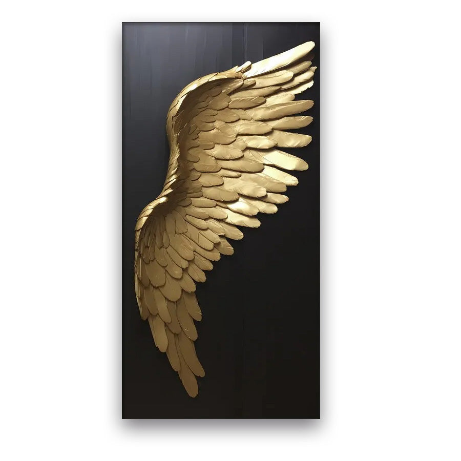 Große Größen Goldene Traum Engel Flügel Wandkunst Feine Kunst Leinwanddrucke Bilder Für Modernes Apartment Wohnzimmer Leichte Luxus Boutique Mode Haus Kunst Dekor