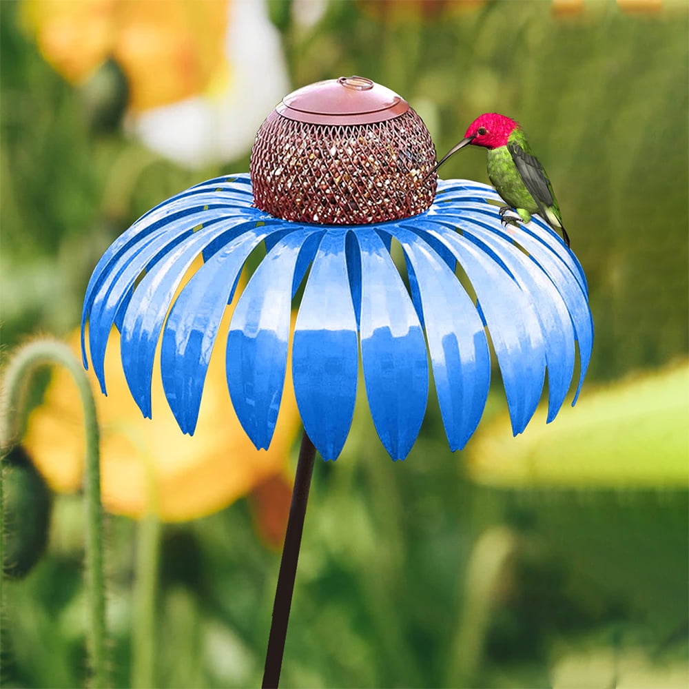 Brehn | Vogelfutterspender Metall Blumen Garten Ornament