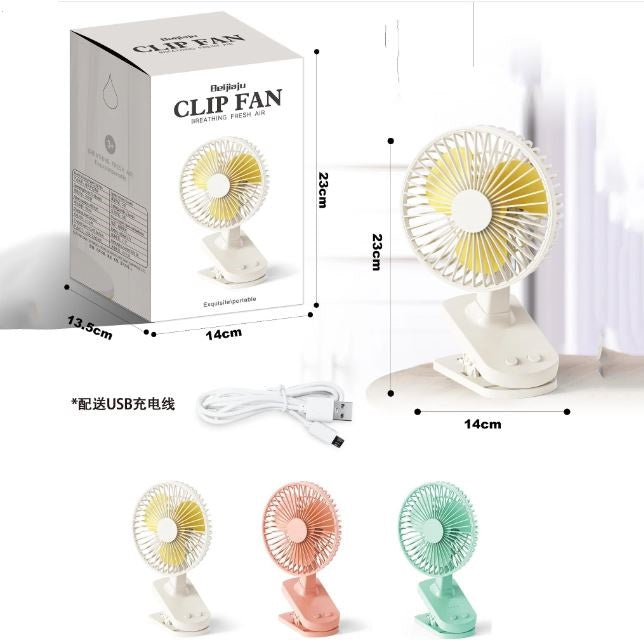 Clip-On Wiederaufladbarer Beweglicher Kopf Tragbarer Ventilator | Brehn