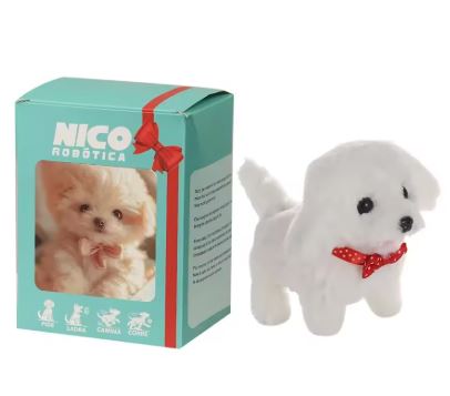 Nicoo Interaktiver Roboterwelpe | Läuft, bellt, wedelt mit dem Schwanz | Plüschtier, batteriebetrieben