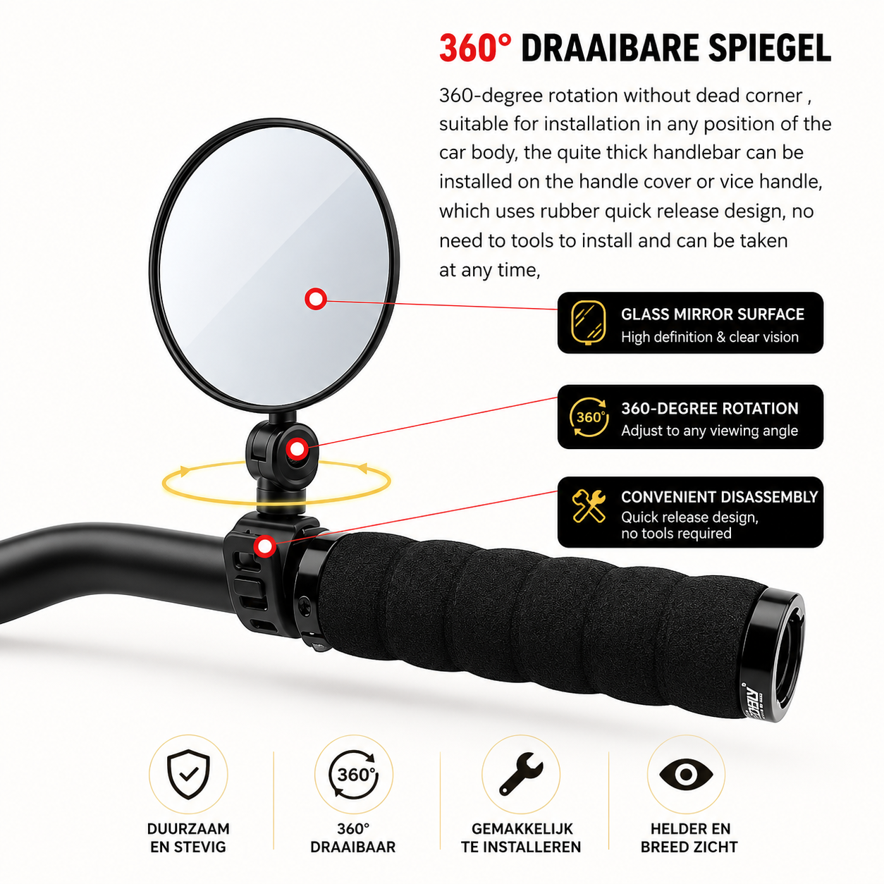 SeeEz Fahrrad Rückspiegel für Lenker | Brehn