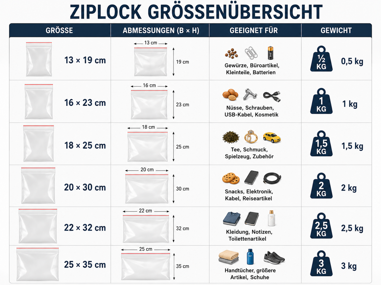 Wiederverschließbare Ziplock-Beutel 100er-Pack | Brehn