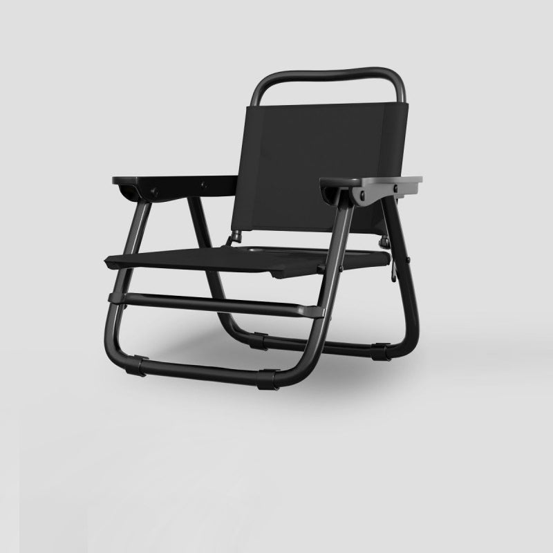 Modern minimalist quadratischer gebogener Oxford-Stoffstahlrohrstuhl mit Rückenlehne und Armlehne für den Außenbereich | Brehn