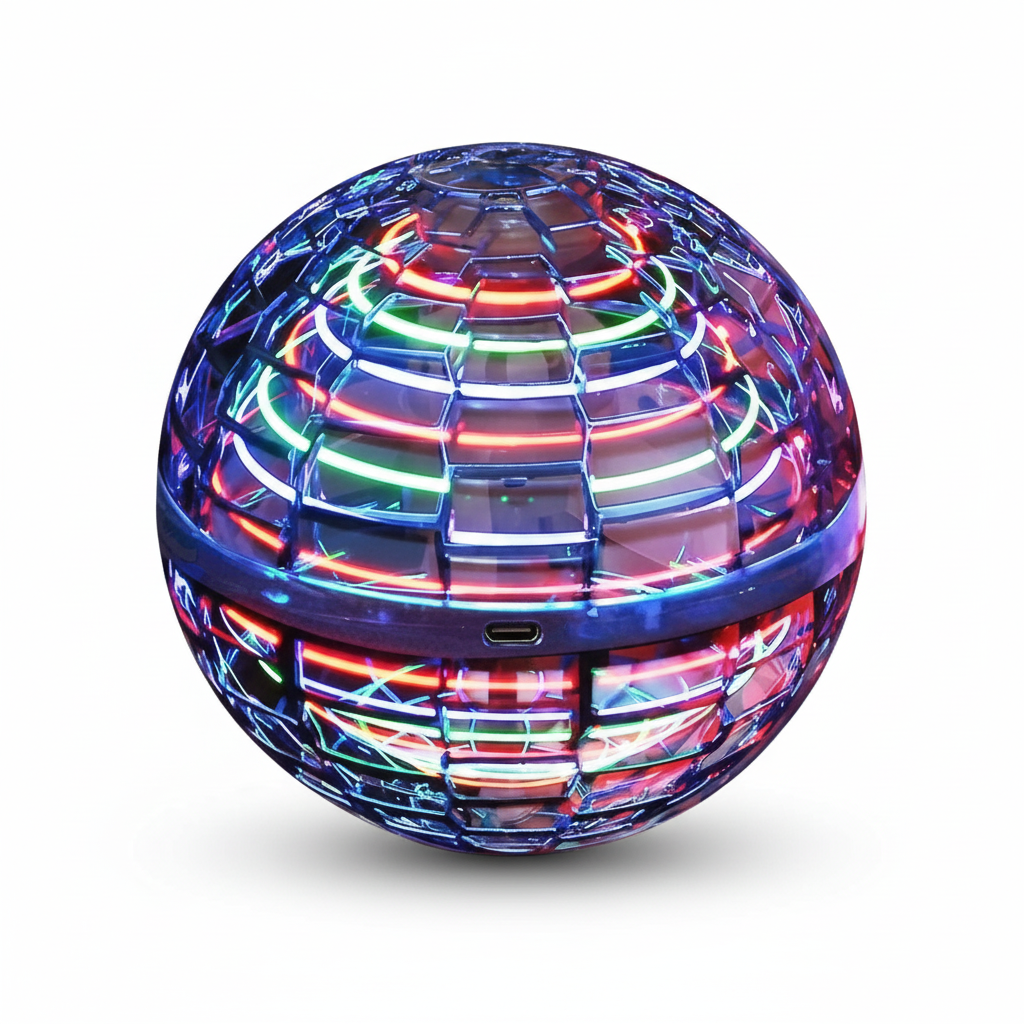 Brehn | Der Original Flying Orb Ball | Aerodynamischer Flug-Spinner mit LED-Effekten | 360° Rotation & Boomerang-Funktion | Stoßfestes Gehäuse & USB-Schnellladung