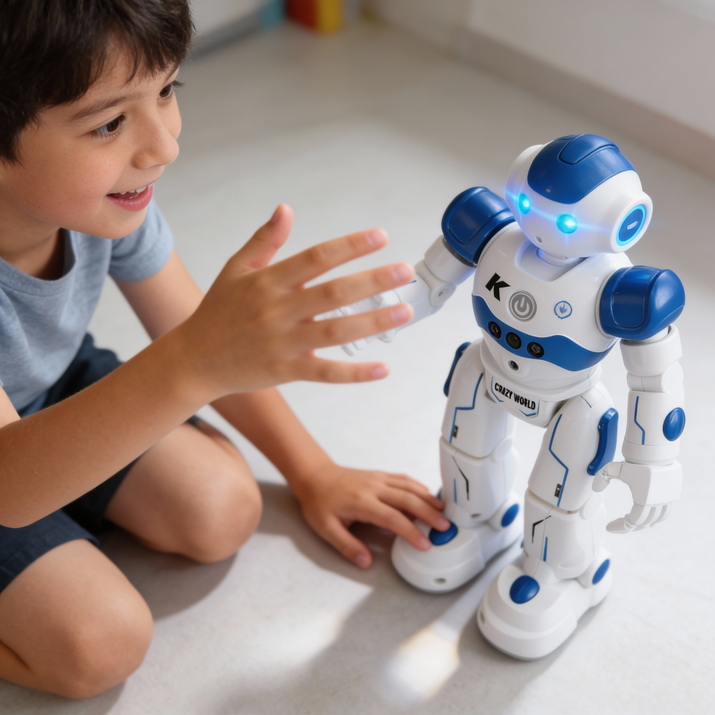 Brehn | Lawrence Smart Robot | Programmierbarer interaktiver Roboter | Gestensteuerung & Hinderniserkennung | LED-Matrix-Augen | STEM-Lernfunktionen