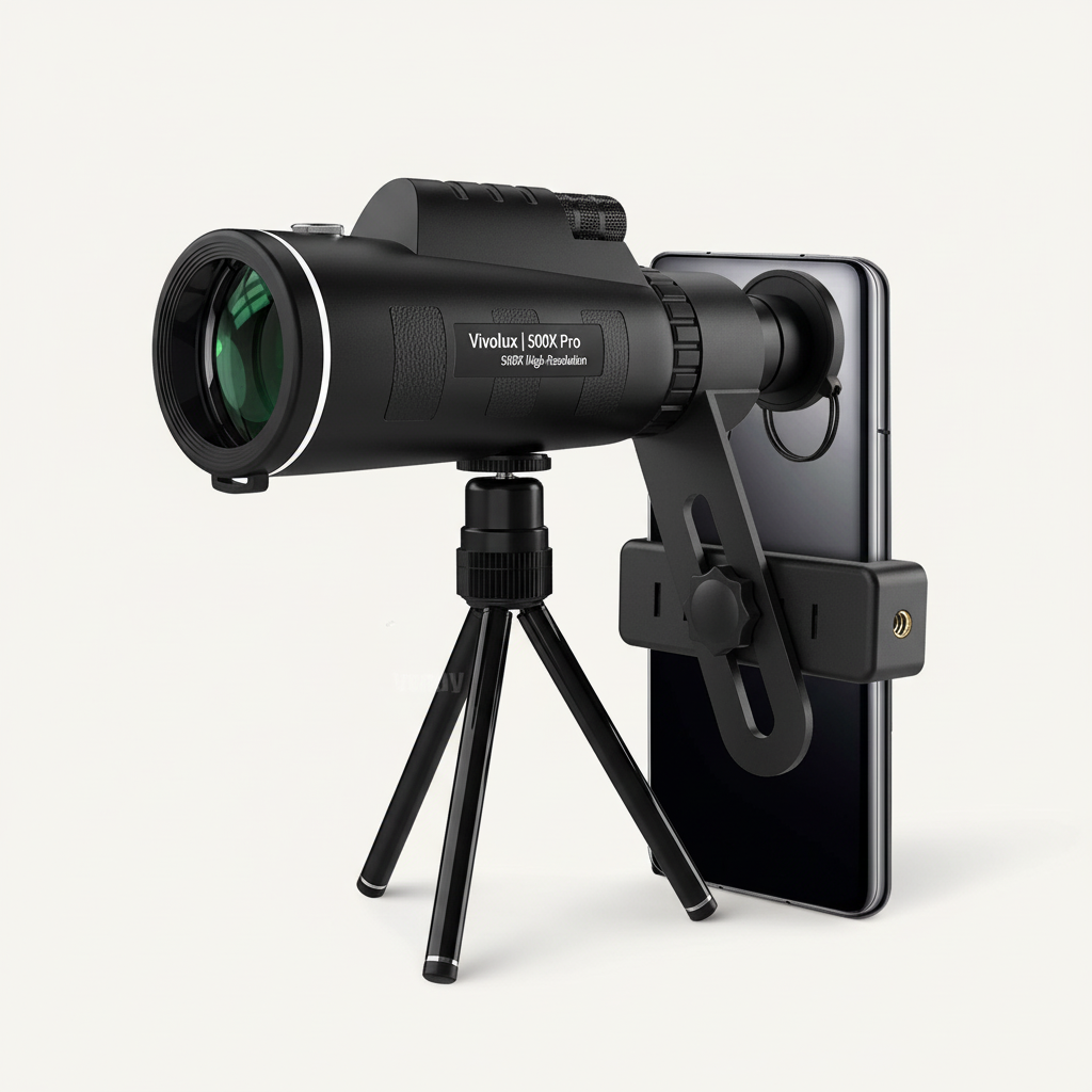 Brehn | 500X Pro High-Resolution Teleskop | Monokular mit FMC-Mehrschichtvergütung | Stickstoffgefüllt & Wasserdicht | Nachtsicht-Optimierung | Kompakt-Optik für Astronomie & Outdoor