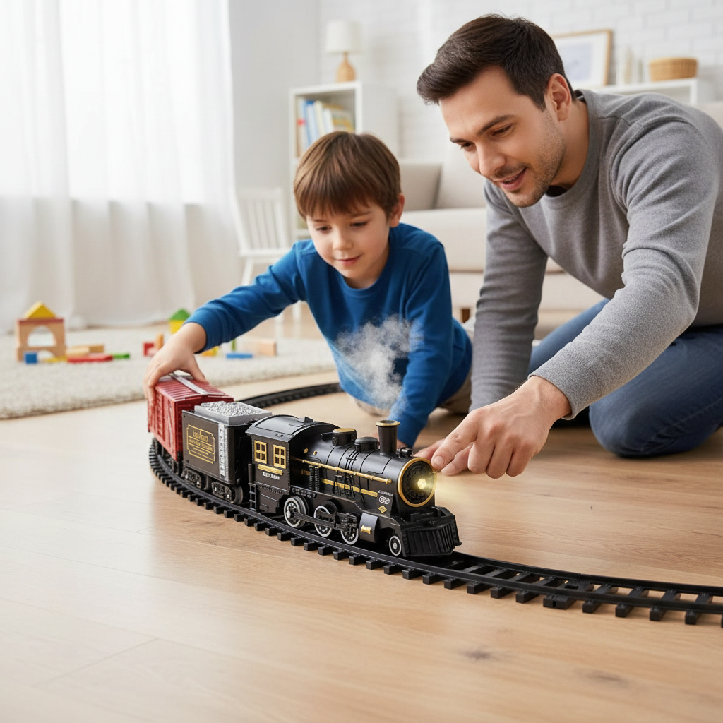 Brehn | TrackMaster Pro | Batteriebetriebenes Eisenbahn-Set | Realistische Sound-Effekte | Modulares Schienensystem | Robuste ABS-Konstruktion