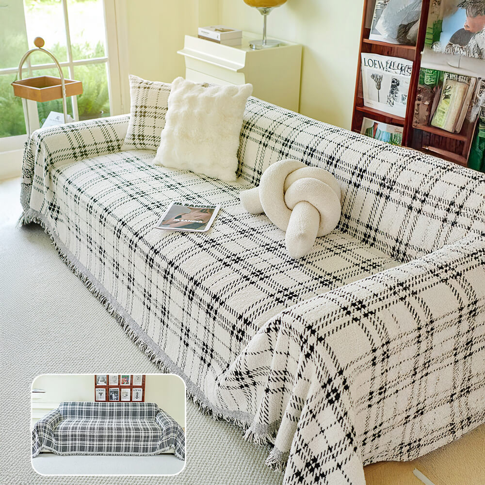 Klassische Karierte Wendbare Kratzfeste Couchdecke Plüsch | Brehn
