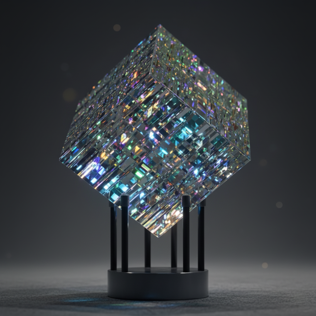 ChromaticCube Kristall Regenbogen Brechungs Kunst | Moderne Schreibtisch Dekor & Mittelpunk