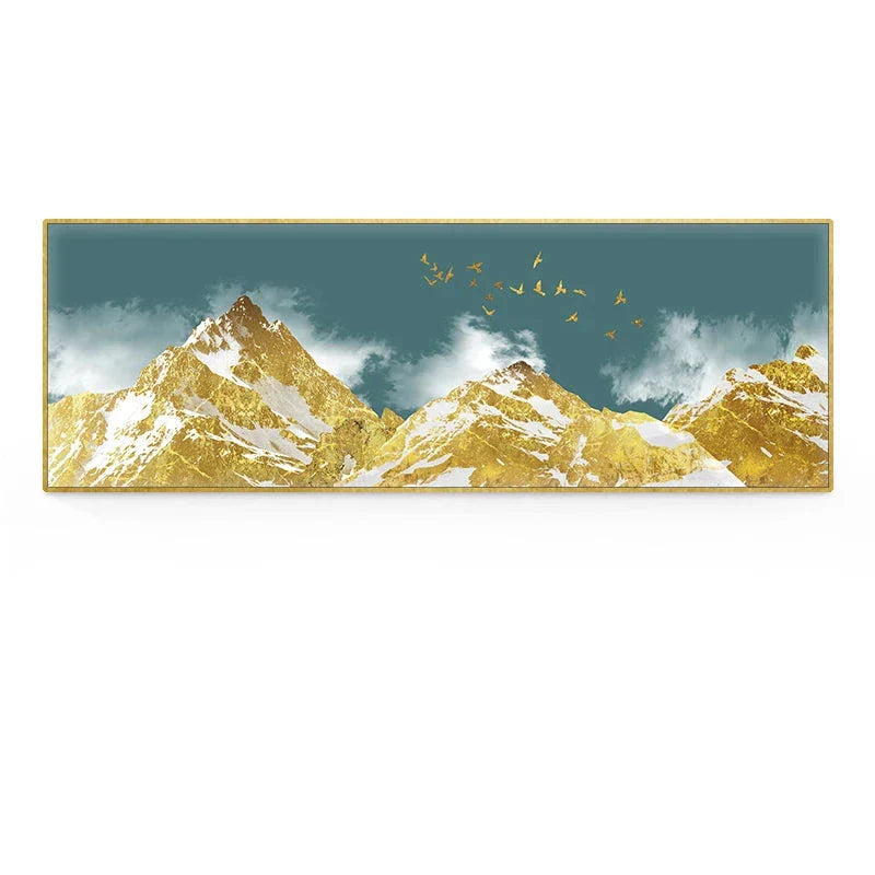 Golden Mountain Landschaft Weitformat Wandkunst Feinart Leinwanddrucke Große Größen Bilder Für Über Das Sofa Bild Für Über Das Bett