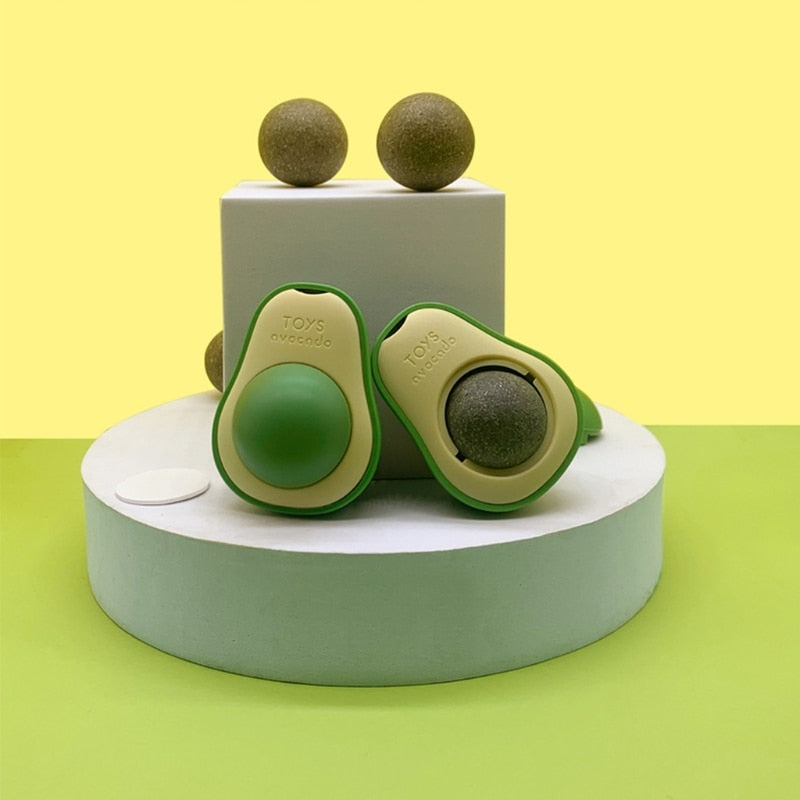 Brehn | Wandmontiertes Katzen Avocado Spielball