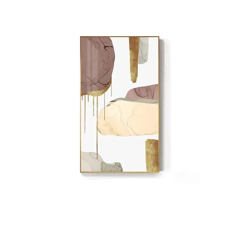 Neutrale Farben Mauve Beige Goldene abstrakte Wandkunst feine Kunst Leinwanddrucke Bilder für moderne Wohnung Wohnzimmer Luxusinteriors Kunst Dekor | Brehn