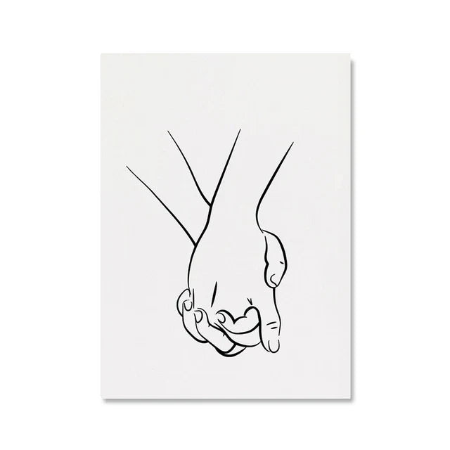 Romantische Liebhaber Minimalistische Figur Kunst Linienkunst Wandkunst Feine Kunst Leinwanddrucke Bilder Für Schlafzimmer Wohnzimmer Bürodekoration | Brehn