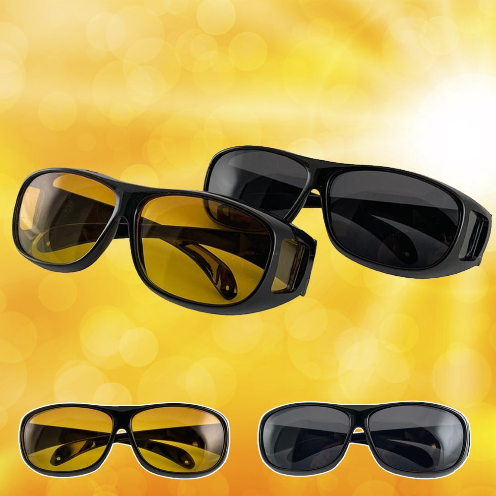 HD-Vision Brille - 2 Stk Tag + Nacht polarisierte Brille (perfekt als Auto-, Sport-, Nachtfahr- & UV-Sonnenbrille) | Brehn