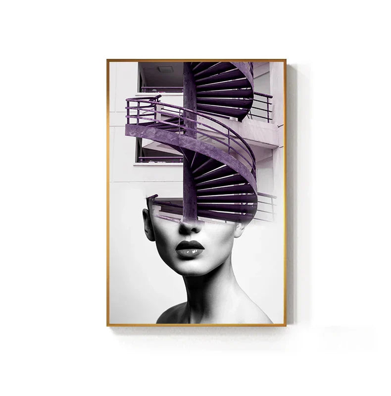 Abstrakte Mode Architektonische Mode Wandkunst Fine Art Leinwanddrucke Bilder Für Moderne Wohnung Wohnzimmer Büro Dekor | Brehn