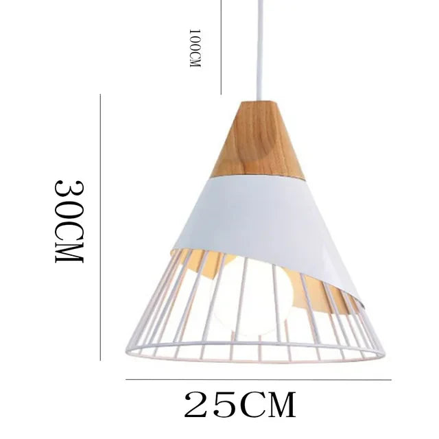 Vintage Pendelleuchte mit Kabel – Industrielle Hängelampe aus Metall und Holz | Brehn