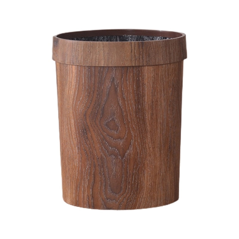 Eleganter Mülleimer im Retro-Stil mit Holzmaserung