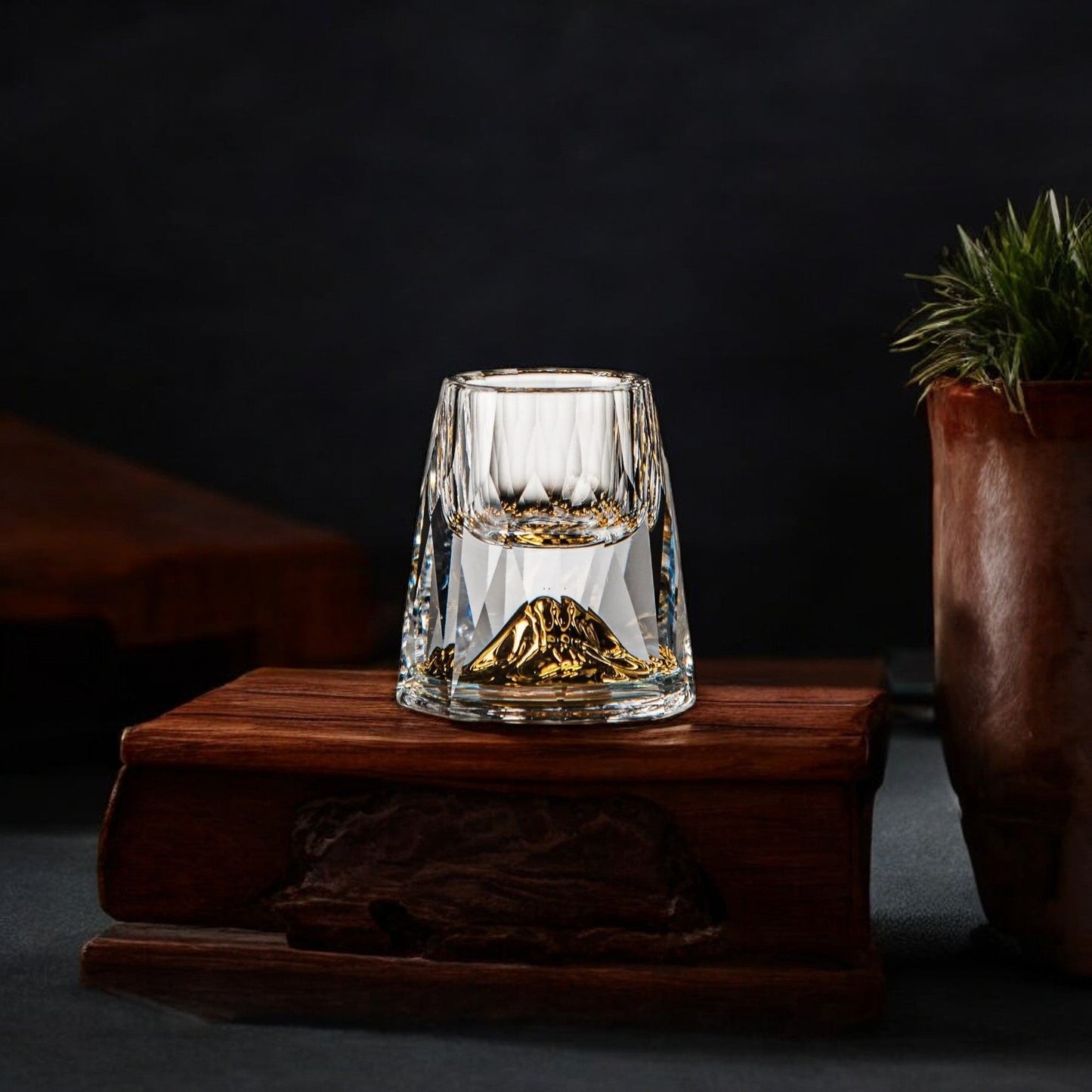Luxuriöse Kristallgläser mit Goldflocken – Handgefertigt – 2er-Set – Für Whisky und Premium-Getränke