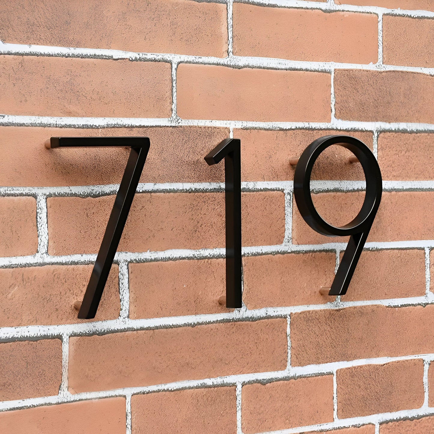 Brehn | Schwarz Ganz Hausnummer - Hausnummer Modern - Hausnummer Schild