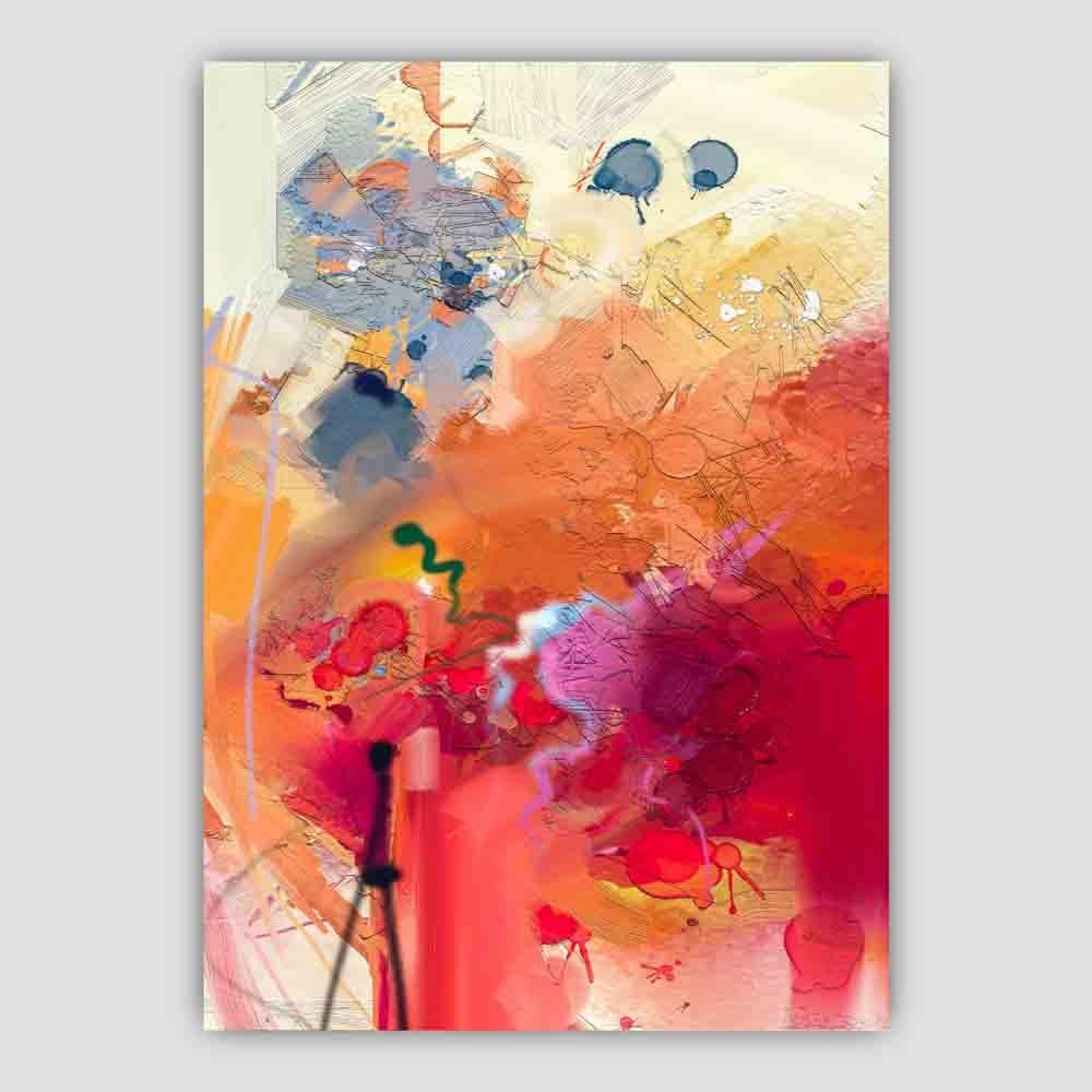 Abstrakter, farbenfroher Graffiti-Kunstdruck in Pink und Orange Nr. 3