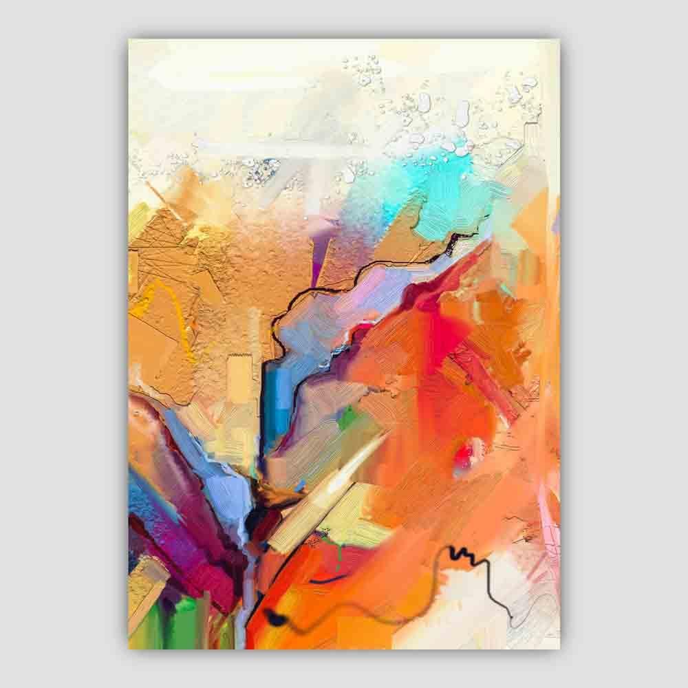 Abstrakter, farbenfroher Graffiti-Kunstdruck in Pink und Orange Nr. 2