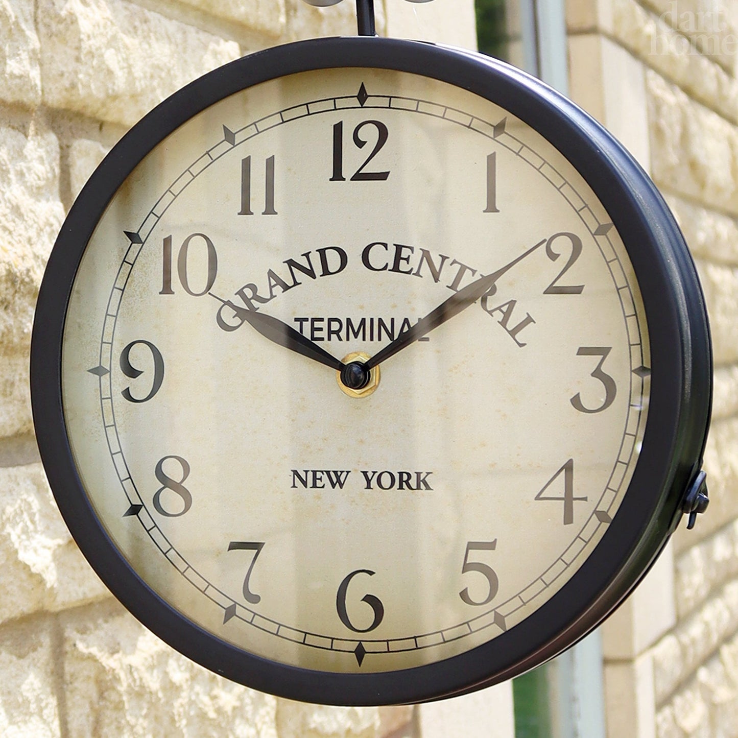 Brehn | Black Double Sided Railway Outdoor Clock