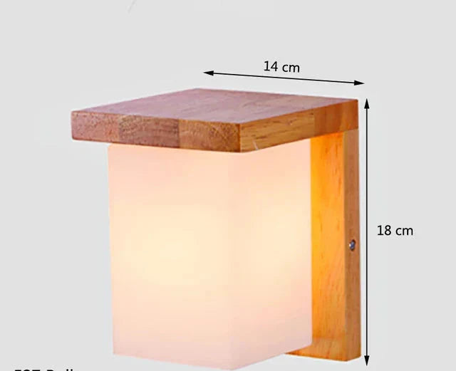 Japanische Wandleuchte aus Holz für Schlafzimmer – Minimalistische Lampe mit natürlicher Beleuchtung | Brehn