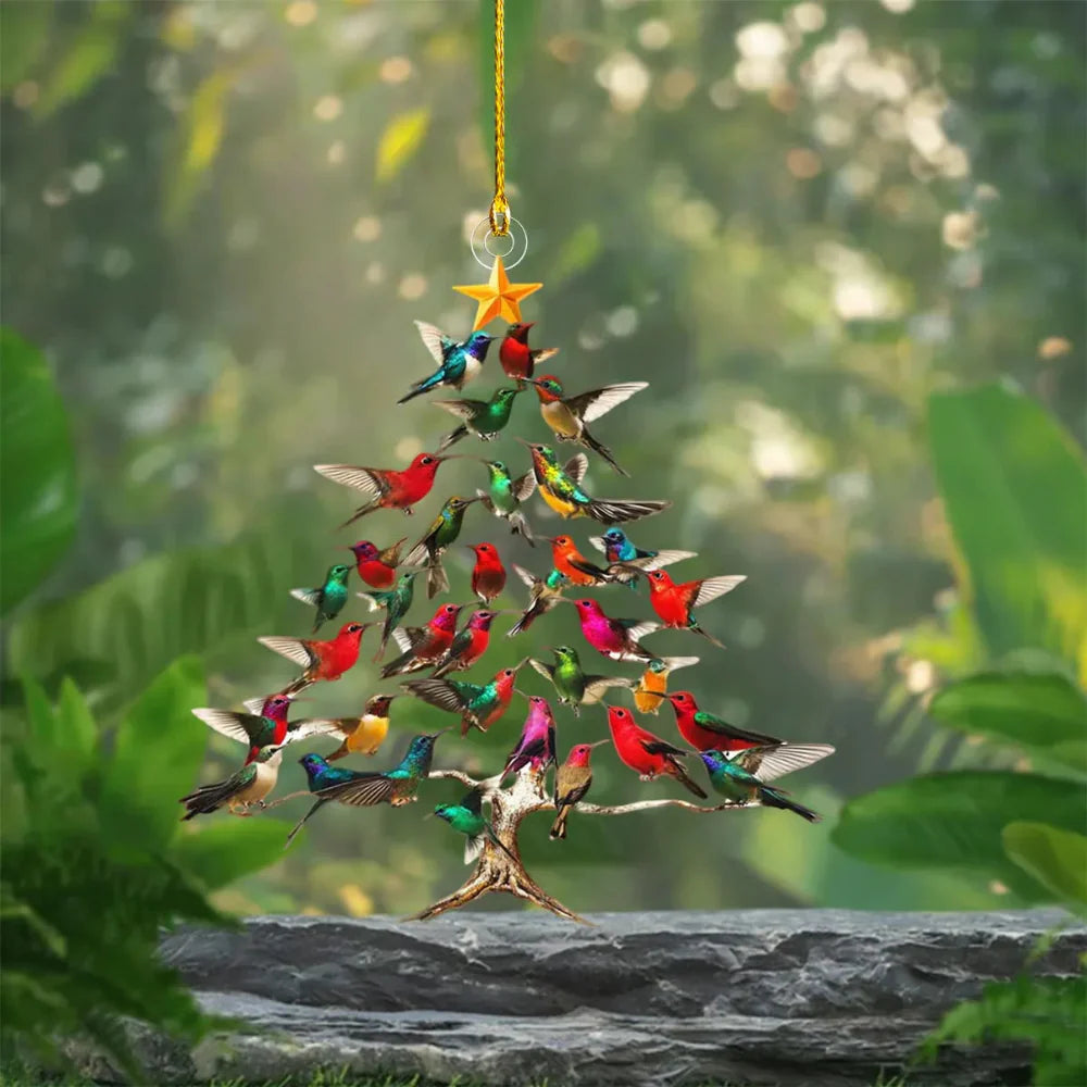 Brehn | Buntes Vogelornament zur Weihnachtsbaumdekoration – Natürliche Gestaltung und nachhaltiges Material