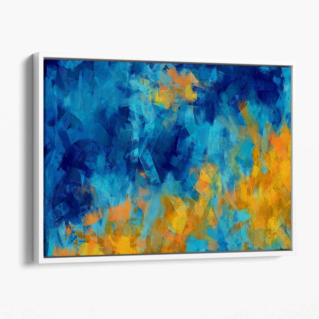 Cerulean Shore in Blau und Gelb Leinwandbild