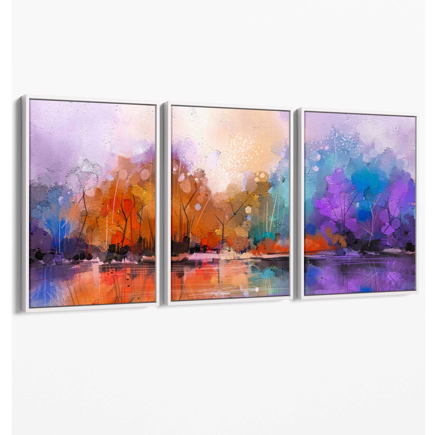 Abstraktes Wandbild „Fliederwald“ auf Leinwand