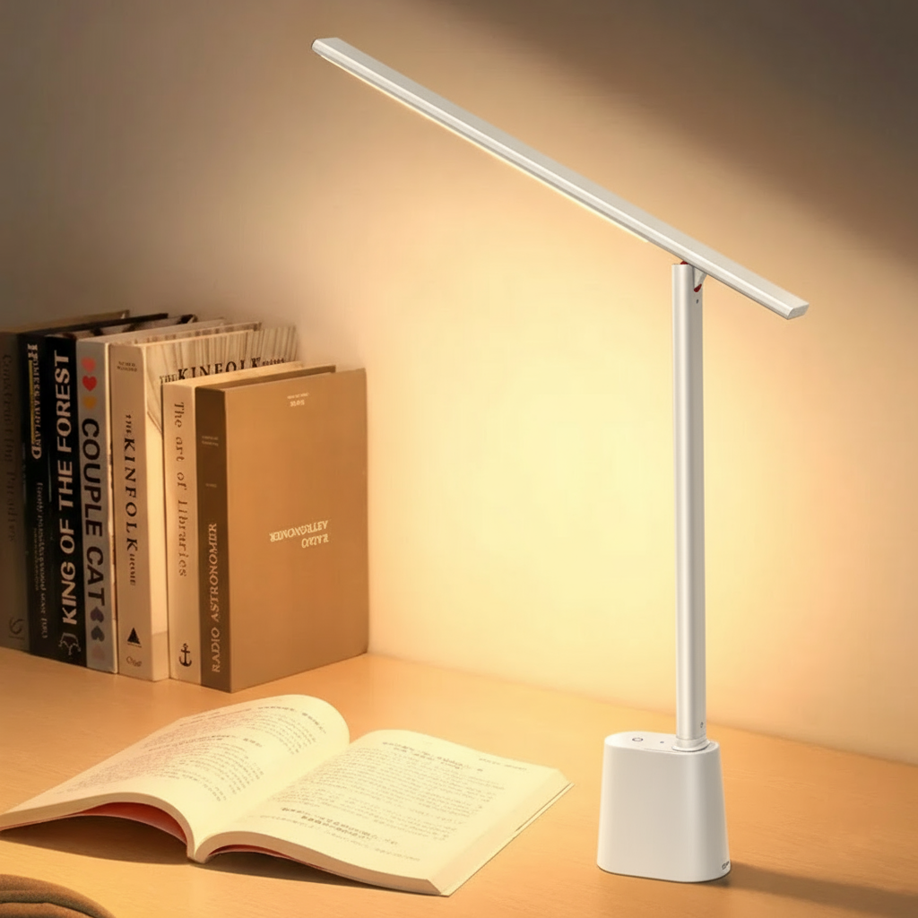 Intelligente LED-Schreibtischlampe mit faltbarem und dimmbarem Design