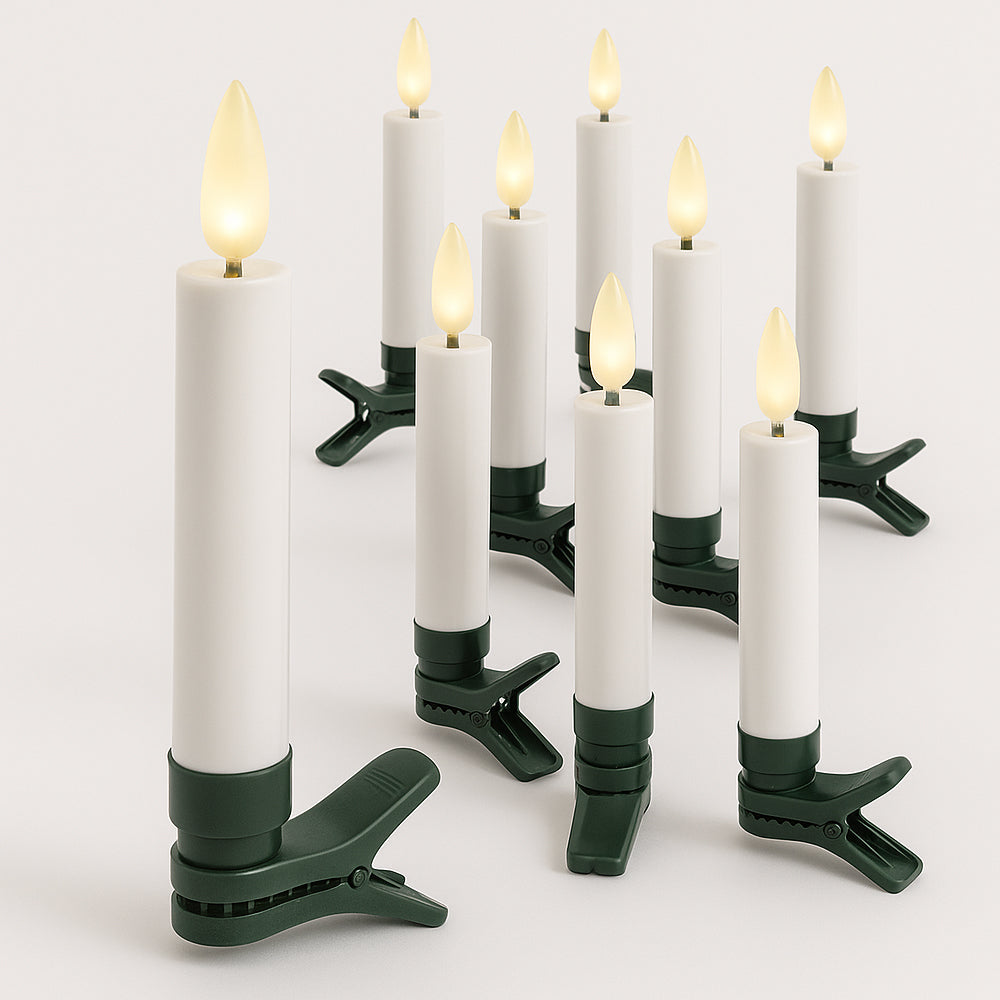 Drahtlose LED-Christbaumkerzen mit Fernbedienung – 10, 20 oder 30 Stück. | Brehn