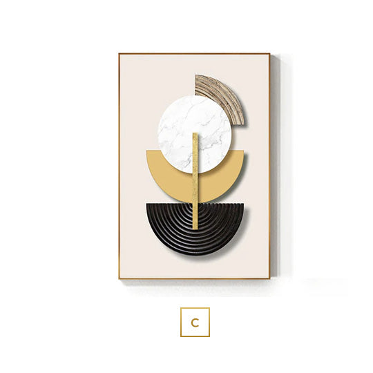 Minimalistische geometrische Kreise abstrakte Wandkunst feine Kunst Leinwanddrucke moderne Bilder für luxuriöses Wohnzimmer Esszimmer Hotel Home Office Kunstdekoration | Brehn
