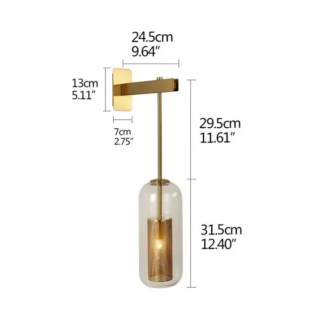 Moderne LED Wandleuchte mit Glasabdeckung für Schlafzimmer und Wohnzimmer | Brehn