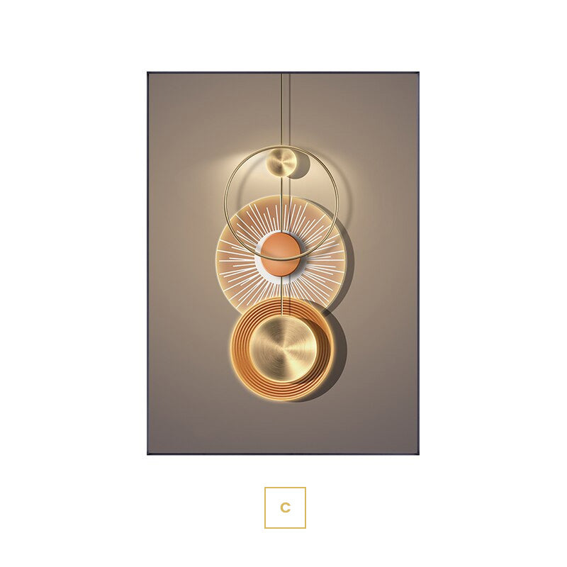 Neutrale schicke moderne Ästhetik Sonne Mond Wandkunst feine Kunst Leinwanddrucke moderne Bilder für luxuriöse Apartment Wohnzimmer Home Office Dekor