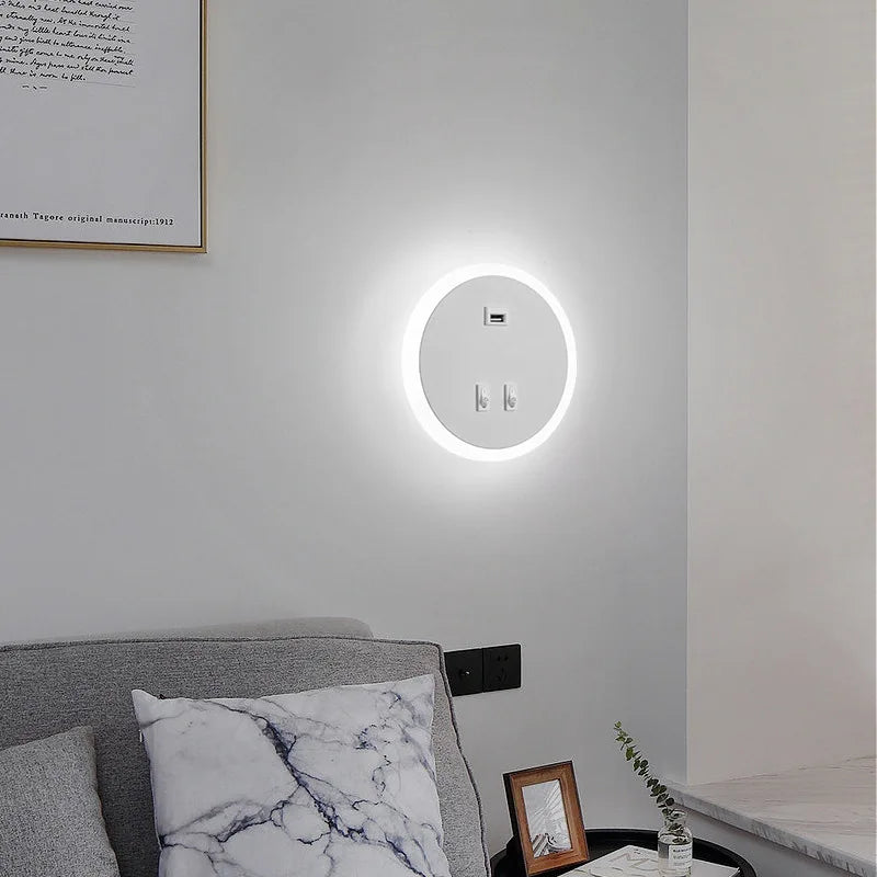 Moderne LED-Wandleuchte mit USB-Ladefunktion – Dimmbare, stimmungsvolle Beleuchtung für Wohnzimmer und Schlafzimmer | Brehn