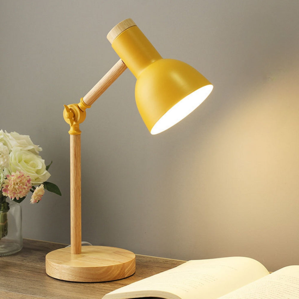 Verstellbare Holz- und Eisen-Schreibtischlampe | Brehn