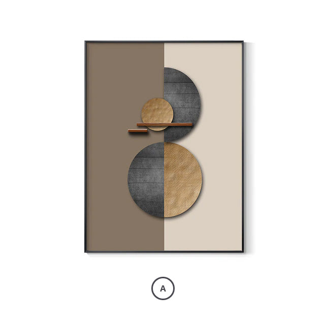 Skandinavische abstrakte sphärische geometrische Wandkunst feine Kunstdrucke auf Leinwand neutrale Farb Bilder für luxuriöses Wohnzimmer Schlafzimmer Büro Innendekoration | Brehn