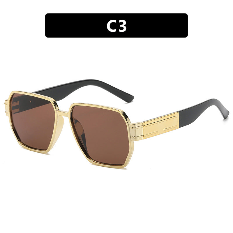 Damen elegante Sonnenbrille mit markantem Geometrie-Rahmen Brehn