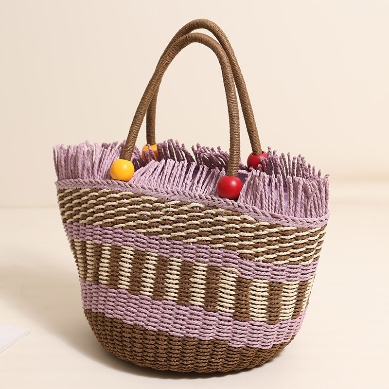 Stylische Tragetasche mit Bunten Fransen Brehn